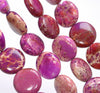 20MM Pink Imperial Jasper Gemstone Flat Round Loose Beads 7.5 inch Half Strand (80004102-B109)