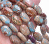 18X13MM Blue Brown Imperial Jasper Gemstone Oval Loose Beads 7.5 inch Half Strand (80004103-B109)