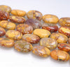 18X13MM Yellow Imperial Jasper Gemstone Oval Loose Beads 7.5 inch Half Strand (80004104-B109)