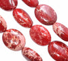 27X22MM Red Imperial Jasper Gemstone Oval Loose Beads 7.5 inch Half Strand (80004107-B109)