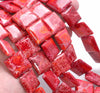 18MM Red Imperial Jasper Gemstone Square Loose Beads 7.5 inch Half Strand (80004108-B109)