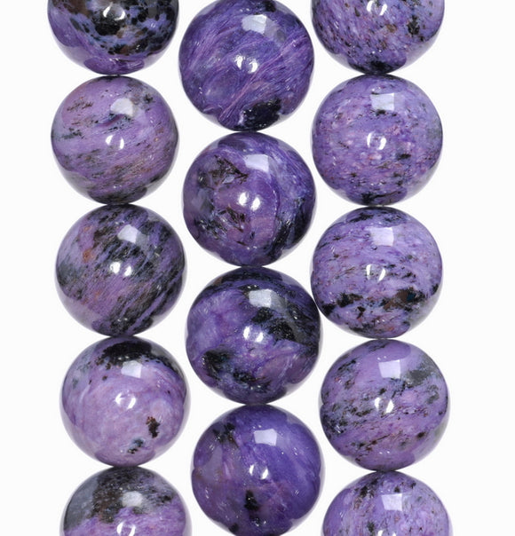 14MM Charoite Gemstone Grade AA Round Loose Beads 8 inch Half Strand (80004119-A175)