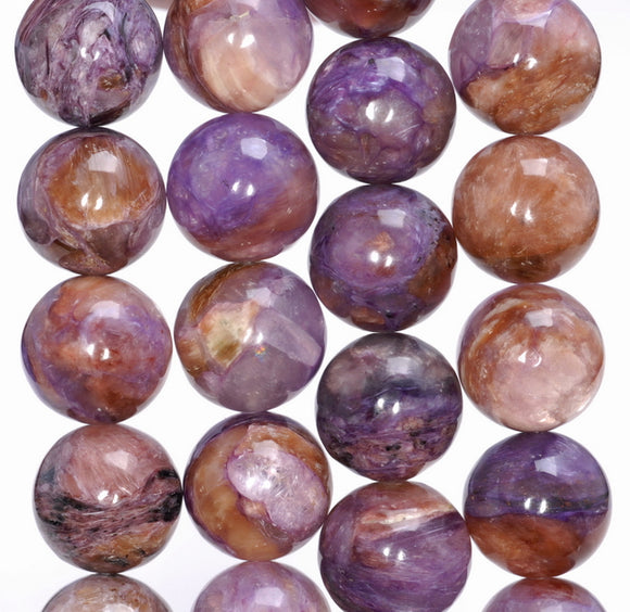 14MM Charoite Gemstone Grade AA Round Loose Beads 8 inch Half Strand (80004124-A175)