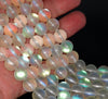 10MM Matte Rainbow Mystic Aura Quartz Gemstone Round Loose Beads 7 inch Half Strand (80004134 H-B112)