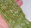 10X6-6X5MM Peridot Gemstone Grade A Pebble Chip Loose Beads 15.5 inch (80004142-B111)