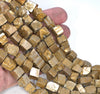 10MM Titanium Gold Pyrite Gemstone Rugged Nugget Cube Loose Beads 7.5 inch Half Strand (80004145-B112)