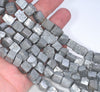 10MM Titanium Silver Pyrite Gemstone Rugged Nugget Cube Loose Beads 7.5 inch Half Strand (80004146 H-B112)