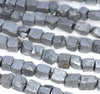 10MM Titanium Silver Pyrite Gemstone Rugged Nugget Cube Loose Beads 7.5 inch Half Strand (80004146 H-B112)