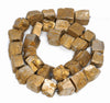 12MM Titanium Gold Pyrite Gemstone Rugged Nugget Cube Loose Beads 7.5 inch Half Strand (80004148-B112)