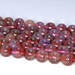 7-8mm Rare Auralite 23 Cacoxenite Grade AA Red Purple Pink Meditation Quartz Round Loose Beads 7 inch Half Strand (80005116-456)