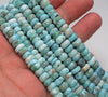 8x4-9x6MM Blue Larimar Gemstone Rondelle Slice Loose Beads 7 inch Half Strand (80006386-494)