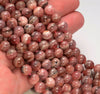 7MM Deep Argentina Rhodochrosite Gemstone Round Loose Beads 7.5 inch Half Strand (80006402-494)