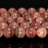 9MM Deep Argentina Rhodochrosite Gemstone Round Loose Beads 7.5 inch Half Strand (80006408-494)