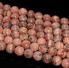 7MM Argentina Rhodochrosite Gemstone Round Loose Beads 7.5 inch Half Strand (80006403-494)