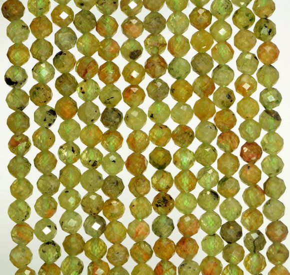 4MM Peridot Gemstone Grade A Micro Faceted Round Loose Beads 15.5 inch Full Strand (80006524-A204)