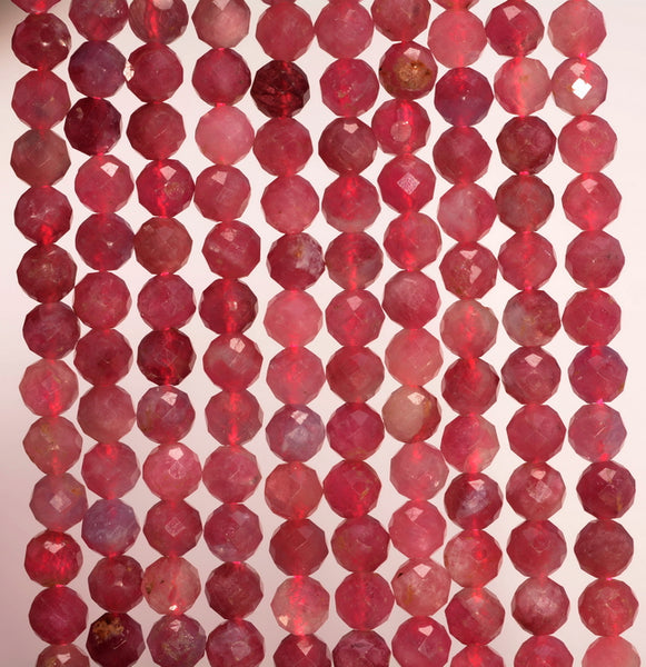 5MM Light Pink Tourmaline Gemstone Grade AA Micro Faceted Round Loose Beads 15.5 inch Full Strand (80006532-A205)