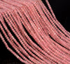 3x2MM Pink Madagascar Rose Quartz Gemstone Grade AA Micro Faceted Rondelle Loose Beads 15.5 inch Full Strand (80006540-A205)