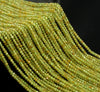 3x2MM Peridot Gemstone Grade A Micro Faceted Rondelle Loose Beads 15.5 inch Full Strand (80006541-A205)