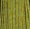 3x2MM Peridot Gemstone Grade A Micro Faceted Rondelle Loose Beads 15.5 inch Full Strand (80006541-A205)