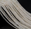 3x2MM White Moonstone Gemstone Grade AAA Micro Faceted Rondelle Loose Beads 15.5 inch Full Strand (80006545-A205)