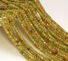 3.5x2.5MM Peridot Gemstone Grade A Micro Faceted Rondelle Loose Beads 15.5 inch Full Strand (80006546-A205)