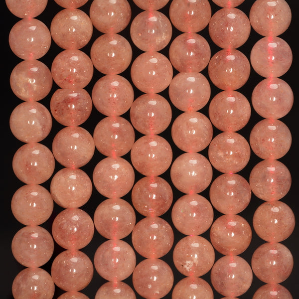 4-5MM Light Strawberry Quartz Gemstone Round Loose Beads 15.5 inch Full Strand (80006553-495)