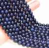 8MM Sapphire Blue Dumortierite Gemstone Round Loose Beads 7.5 inch Half Strand (80006565-495)