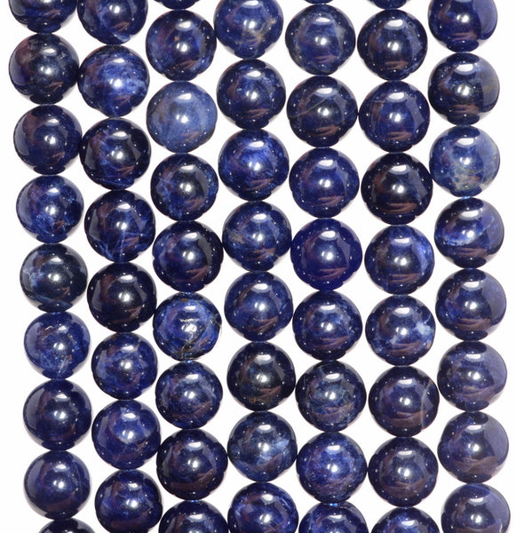 8MM Sapphire Blue Dumortierite Gemstone Round Loose Beads 7.5 inch Half Strand (80006565-495)