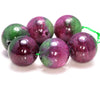 13MM Green Red Ruby Zoisite Gemstone Round Loose Beads (80006572-496)