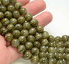 10MM Rare Green Phantom Quartz Gemstone Round Loose Beads 7 inch Half Strand (80006577-496)