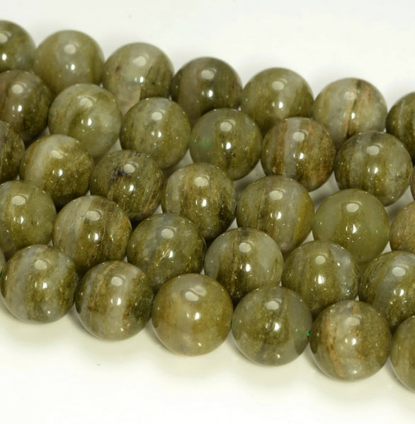 10MM Rare Green Phantom Quartz Gemstone Round Loose Beads 7 inch Half Strand (80006577-496)