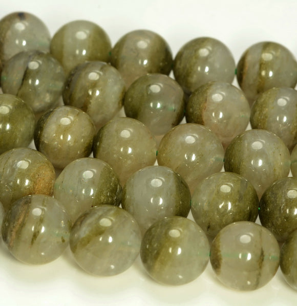 11MM Rare Green Phantom Quartz Gemstone Round Loose Beads 7 inch Half Strand (80006582-496)