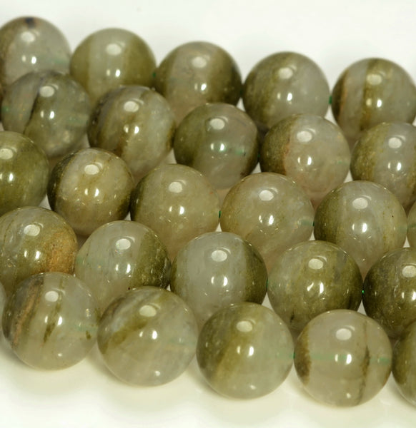 10MM Rare Green Phantom Quartz Gemstone Round Loose Beads 7 inch Half Strand (80006578-496)