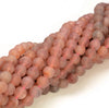 6MM Matte Deep Strawberry Quartz Gemstone Round Loose Beads 15.5 inch Full Strand (80006589-496)