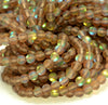 6MM Smoky Brown Matte Mystic Aura Quartz Gemstone Grade Round Loose Beads 15 inch Full Strand (80006608-361)