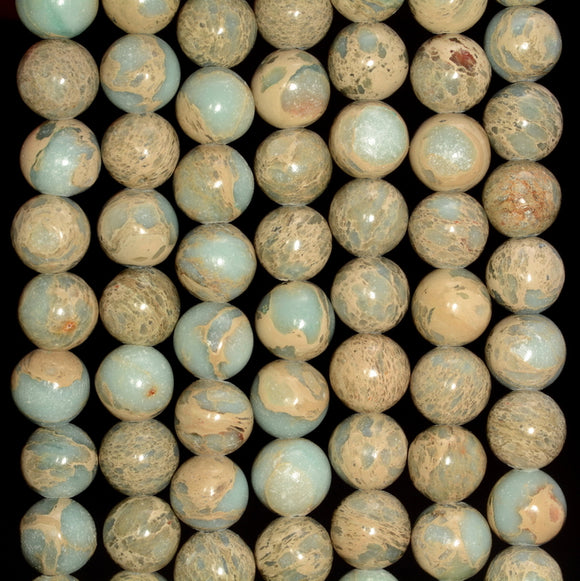 8MM African Opal Sea Sediment Jasper Gemstone Round Loose Beads 15 inch Full Strand (80006723-881)