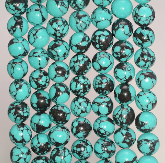 8MM Turquoise Gemstone Round Loose Beads 15.5 inch Full Strand (80006724-881)