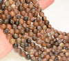 8MM Rare Chiastolite Gemstone Round Loose Beads 7.5 inch Half Strand (80006725-881)