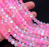 8MM Pink Frosted Matte Mystic Aura Quartz Gemstone Round Loose Beads 7.5 inch Half Strand (80006736 H-498)