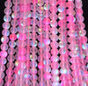 8MM Pink Frosted Matte Mystic Aura Quartz Gemstone Round Loose Beads 7.5 inch Half Strand (80006736 H-498)