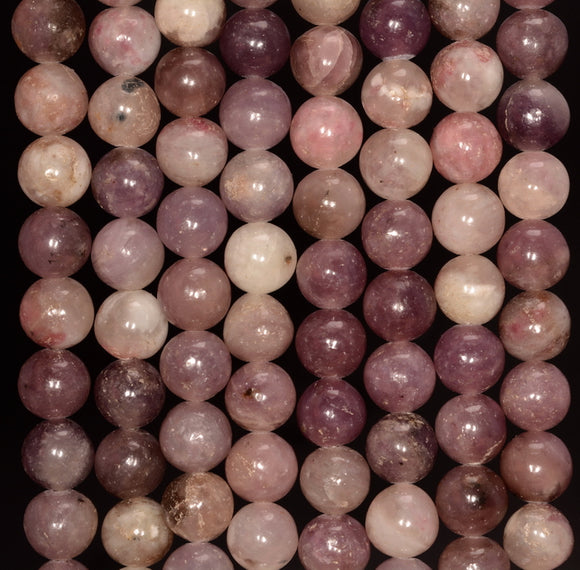 8MM Purple Frosted Matte Lepidolite Gemstone Round Loose Beads 15.5 inch Full Strand (80006742-498)