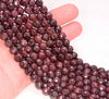 8MM Garnet Gemstone Faceted Round Loose Beads 15.5 inch Full Strand (80006757-A207)