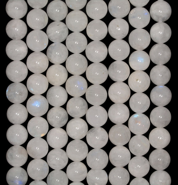 10MM Rainbow Moonstone Gemstone Grade AA Round Loose Beads 7.5 inch Half Strand (80006759 H-A207)