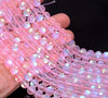 8MM Pink Frosted Matte Mystic Aura Quartz Gemstone Round Loose Beads 15 inch Full Strand (80006780-A209)