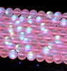 10MM Pink Frosted Matte Mystic Aura Quartz Gemstone Round Loose Beads 7 inch Half Strand (80006781 H-A209)