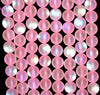 8MM Pink Frosted Matte Mystic Aura Quartz Gemstone Round Loose Beads 7 inch Half Strand (80006780 H-A209)