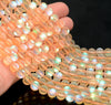 8MM Champagne Frosted Matte Mystic Aura Quartz Gemstone Round Loose Beads 7 inch Half Strand (80006783 H-A209)