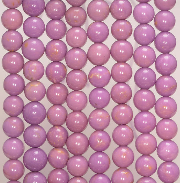 4-5MM Genuine Phosphosiderite Gemstone Grade A Purple Round Loose Beads 15.5 inch Full Strand (80009630-A176)