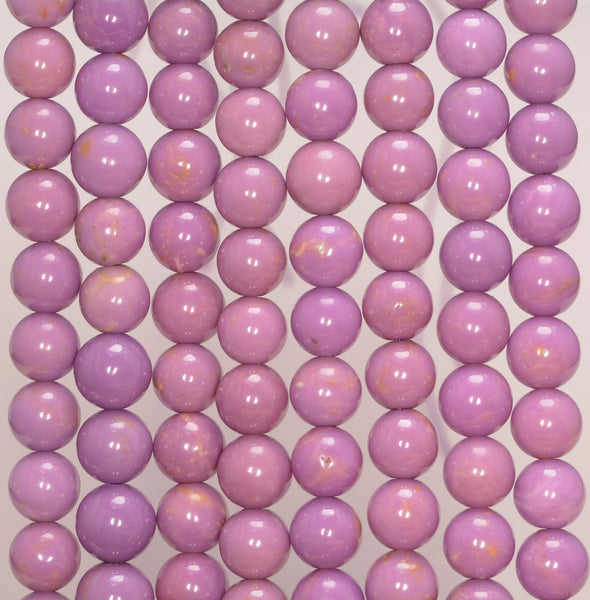 4-5MM Genuine Phosphosiderite Gemstone Grade A Purple Round Loose Beads 15.5 inch Full Strand (80009630-A176)