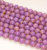 4-5MM Genuine Phosphosiderite Gemstone Grade A Purple Round Loose Beads 15.5 inch Full Strand (80009631-A176)